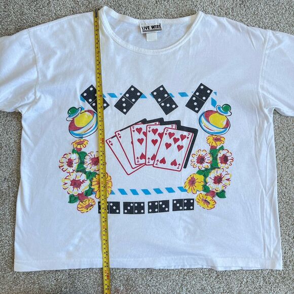 80's 90's Vintage Single Stitch Live Wire Retro Game Night Graphic T Shirt M/L - Picture 11 of 14